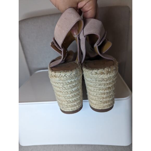 Mark Fisher pink suede espadrille platform sandal size 7 $38 - Picture 6 of 6